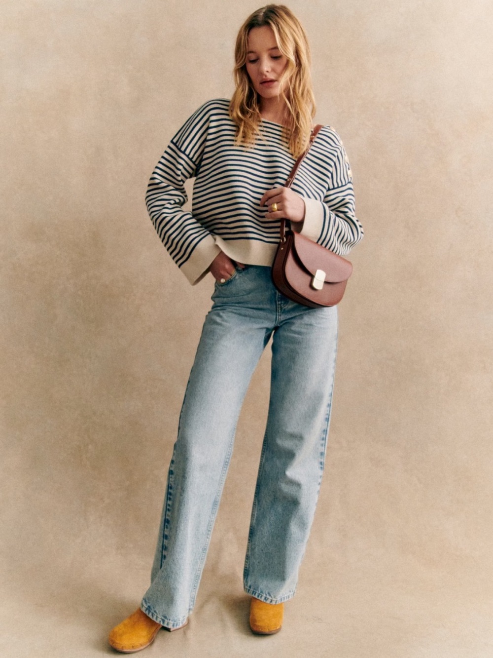 NWT Sezane Daisy Jumper in Natural/Navy size XS and S - Picture 2 of 8
